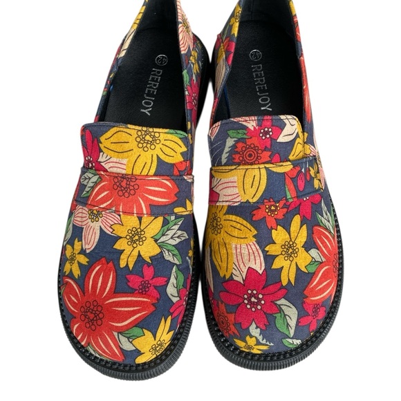 New Women's chunky floral penny loafers - Picture 1 of 12